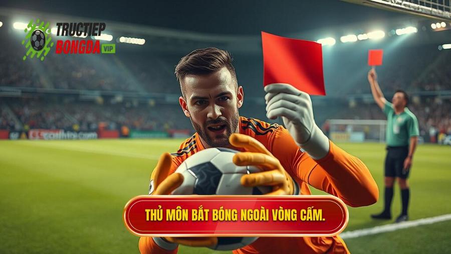 2. Thủ môn bắt bóng ngoài vòng cấm.