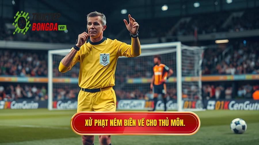 3. Xử phạt ném biên về cho thủ môn.
